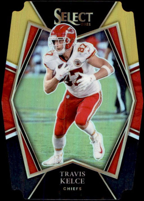 Travis Kelce, Premier Level Die-cut Black & Gold Prizm, 2021 Panini Select Football NFL