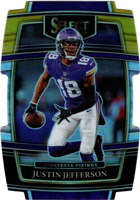 Justin Jefferson, Die-cut Black & Gold Prizm, 2021 Panini Select Football NFL