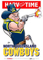 North Queensland Cowboys, NRL Mascot Print Harv Time Poster