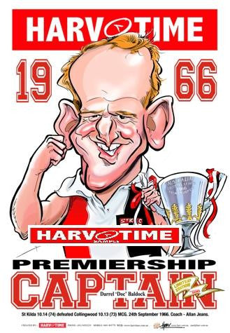 Daryl Baldock, 1966 Premiership Captain, Harv Time Poster