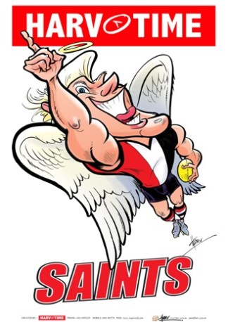 St Kilda Saints, Mascot Print Harv Time Poster