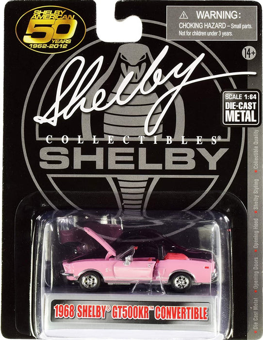 Shelby Collectibles, Pink 1968 Shelby GT500KR Convertible, 1:64 Scale Diecast Vehicle