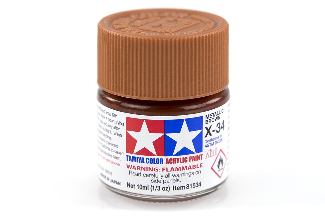 TAMIYA ACRYLIC MINI X-34 METALLIC BROWN 10ml