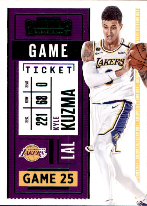 Kyle Kuzma, Green Foil, 2020-21 Panini Contenders Basketball NBA