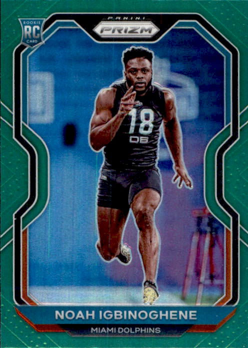 Noah Igbinoghene, RC, Green Prizm, 2020 Panini Prizm Football NFL