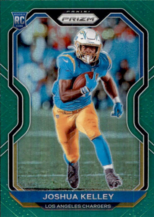 Joshua Kelley, RC, Green Prizm, 2020 Panini Prizm Football NFL