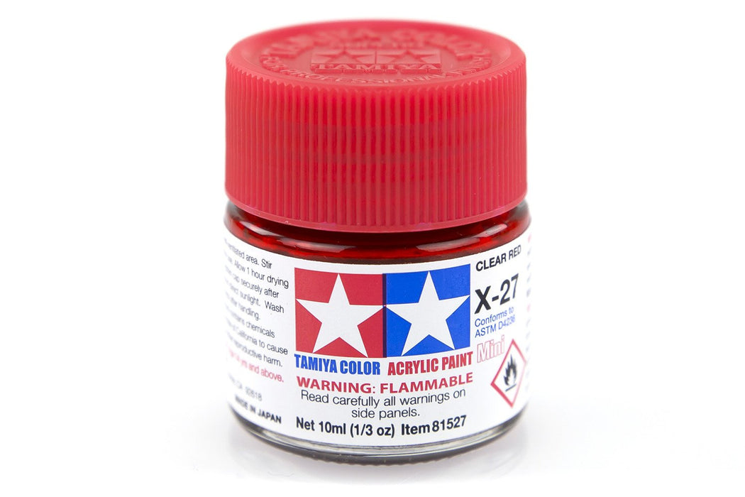 TAMIYA ACRYLIC MINI X-27 CLEAR RED 10ml