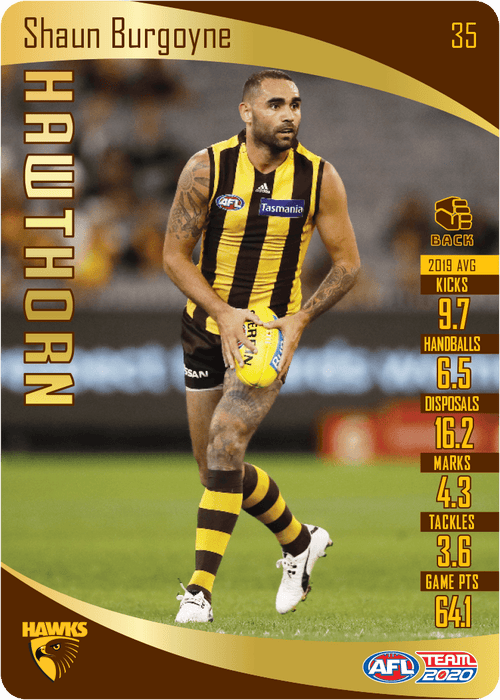 Shaun Burgoyne, Gold, 2020 Teamcoach AFL