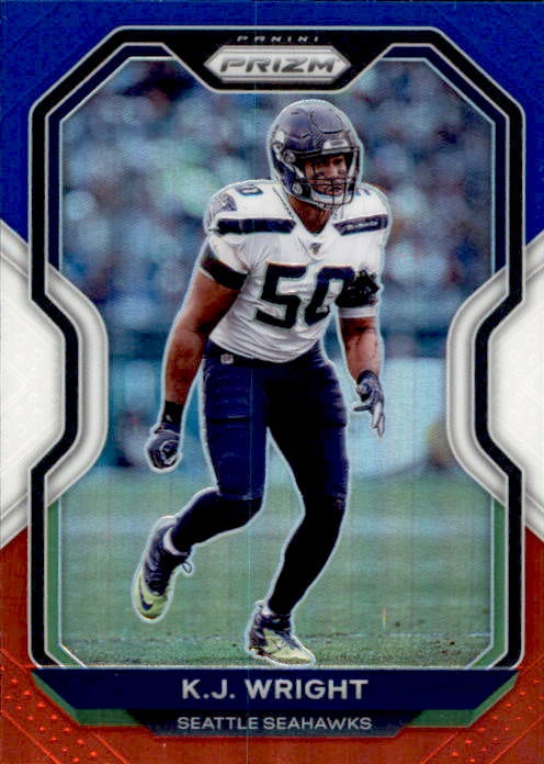 KJ Wright, Red White Blue Prizm, 2020 Panini Prizm Football NFL