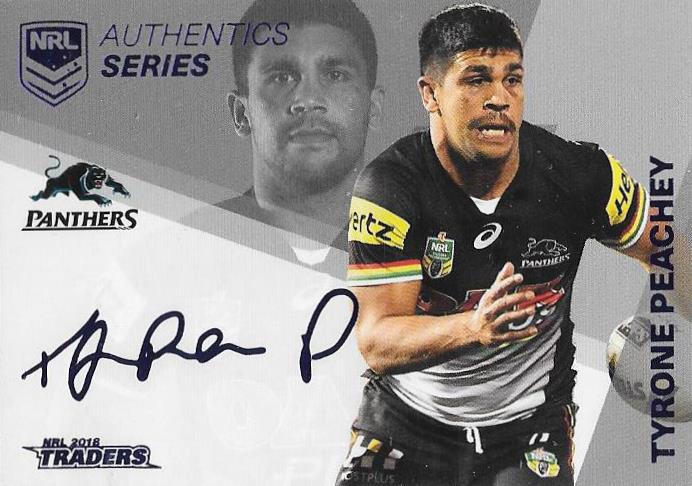 Tyrone Peachey, NRL Authentics Series Navy, 2018 ESP Traders NRL