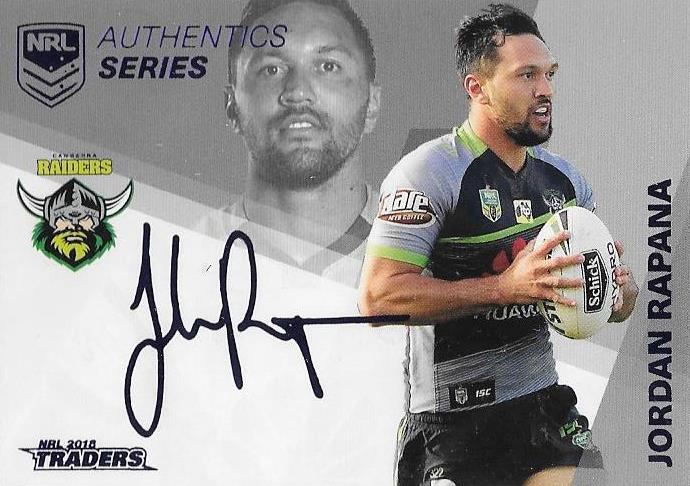 Jordan Rapana, NRL Authentics Series Navy, 2018 ESP Traders NRL