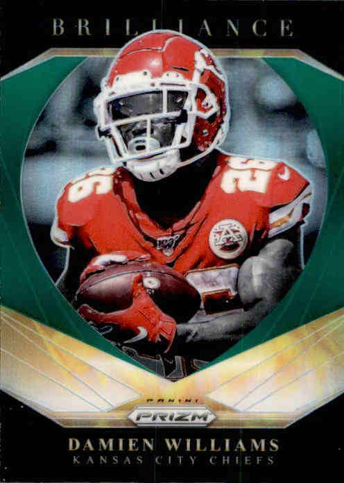 Damien Williams, Green Brilliance, 2020 Panini Prizm Football NFL