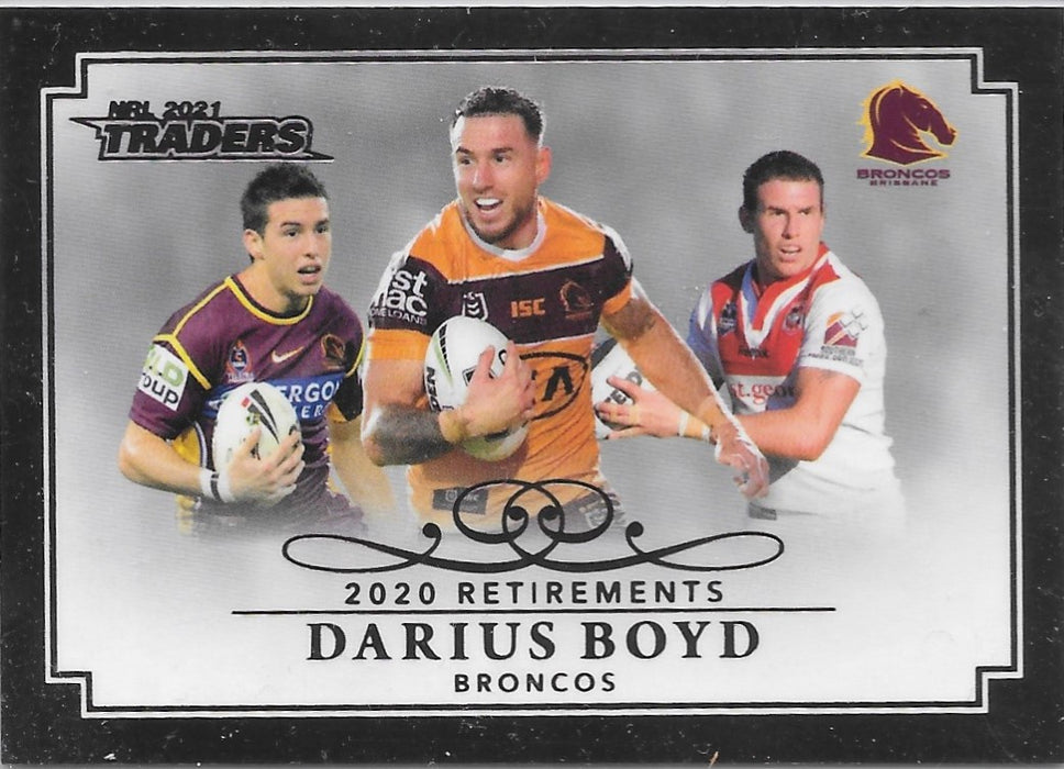 Darius Boyd, Platinum Retirements Case card, 2021 TLA Traders NRL