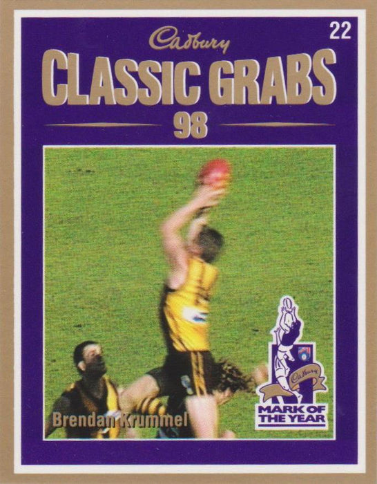 Brendan Krummel, Cadbury Classic Grabs, 1999 Select AFL