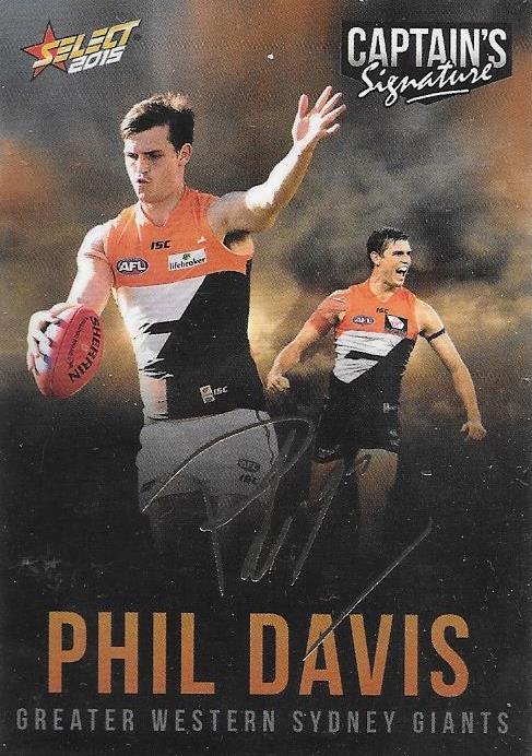 Phil Davis, Foil Captains Signature, 2015 Select AFL Digital Series