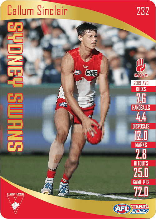 Callum Sinclair, Gold, 2020 Teamcoach AFL