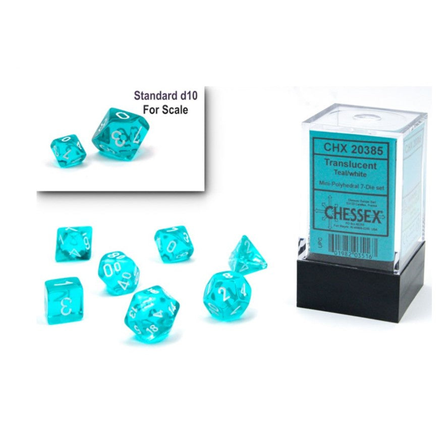 CHX 20385 Translucent Mini Teal/White 7-Die Set