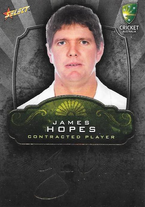 James Hopes, Contracted Player Gold Foil Signature, 2009-10 Select Cricket