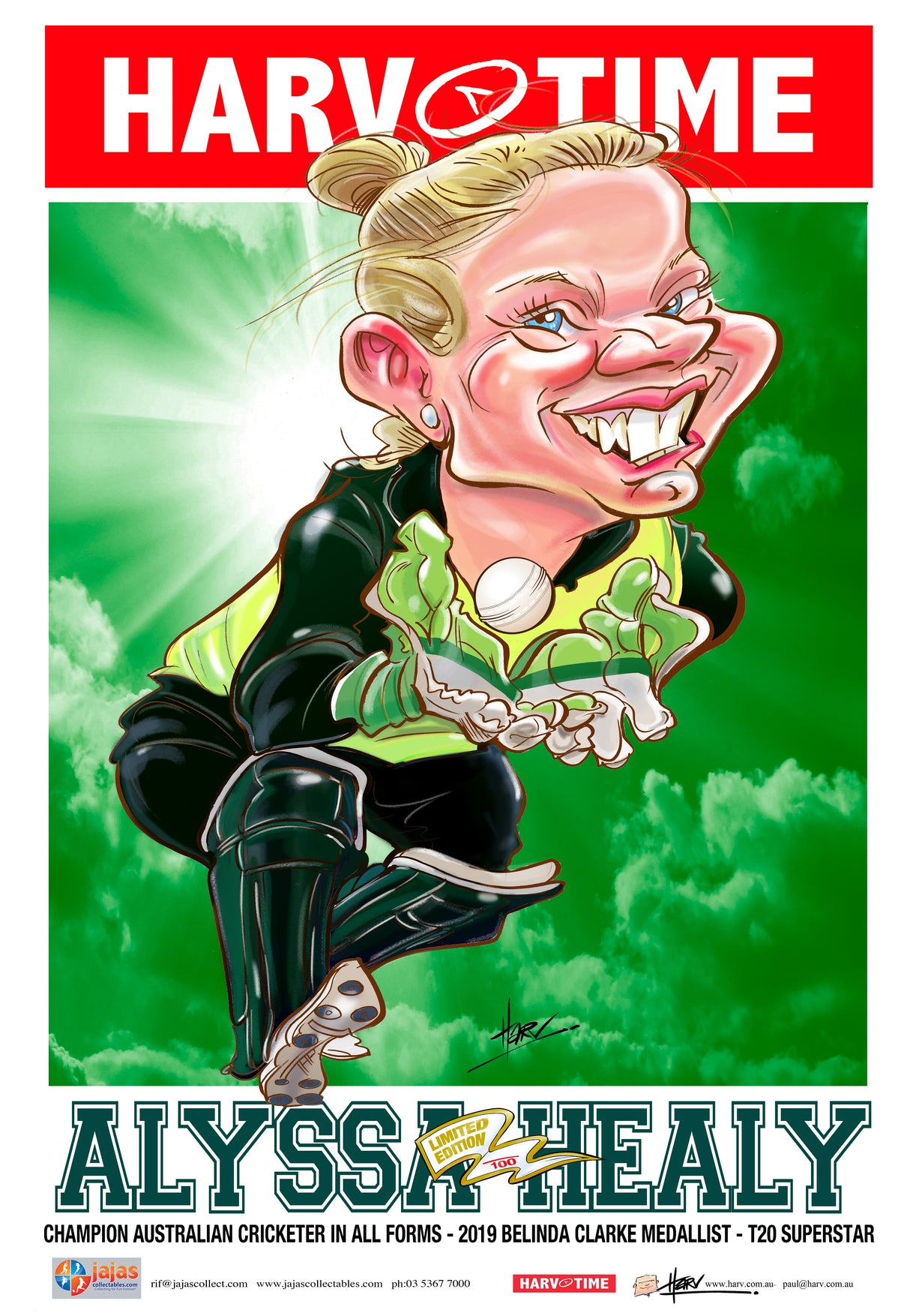 Alyssa Healy, Womens Cricket Harv Time Poster