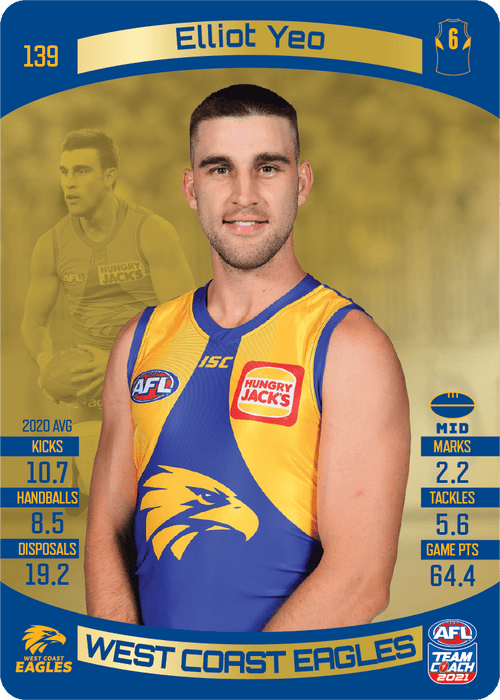 Elliot Yeo, Gold, 2021 Teamcoach AFL