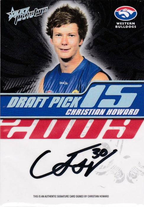 Christian Howard, Draft Pick Signature card, 2010 Select AFL Prestige