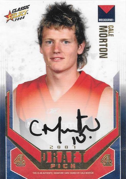 Cale Morton, Draft Pick Signature card, 2008 Select AFL Classic