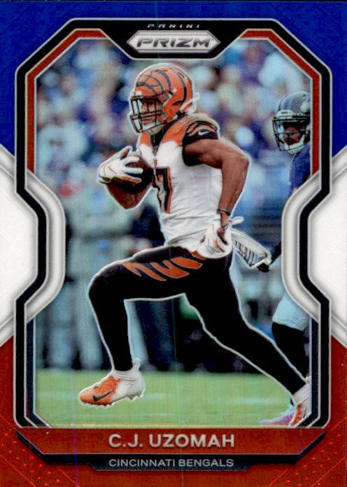 C.J Uzomah, Red White Blue Prizm, 2020 Panini Prizm Football NFL