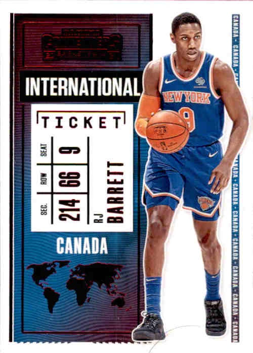 RJ Barrett, Red Foil International, 2020-21 Panini Contenders Basketball NBA