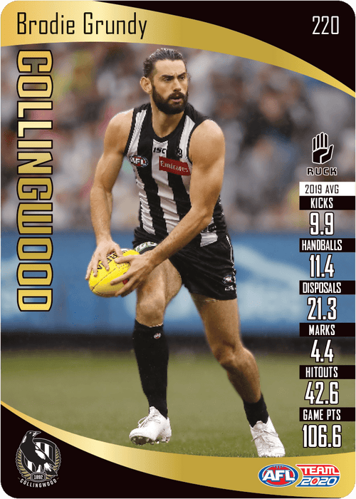 Brodie Grundy, Gold, 2020 Teamcoach AFL