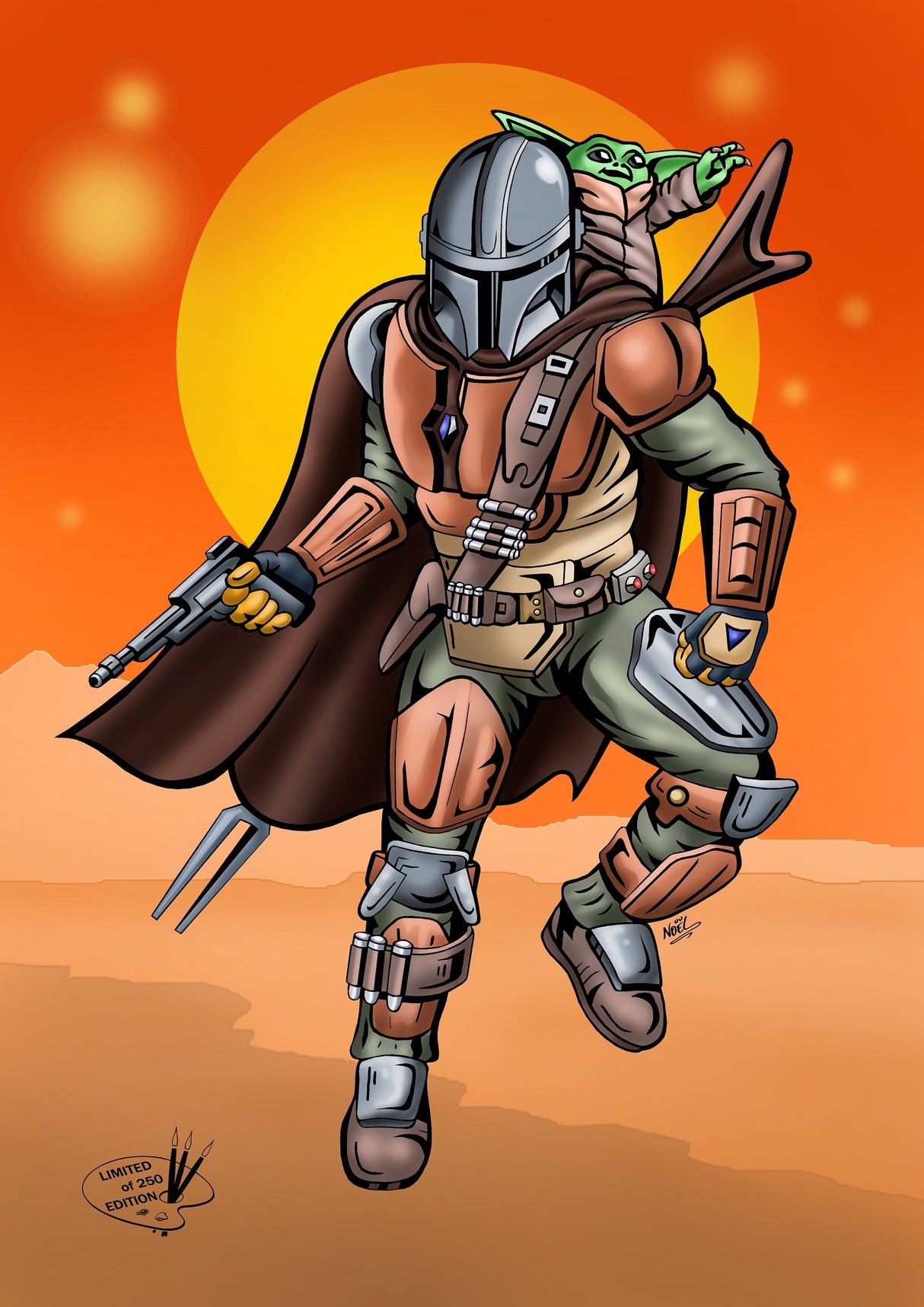 Star Wars, The Mandalorian, A3 Print by NOEL