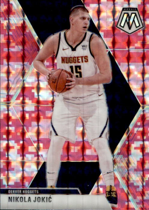 Nikola Jokic, Pink Prizm, 2019-20 Panini Mosaic Basketball NBA