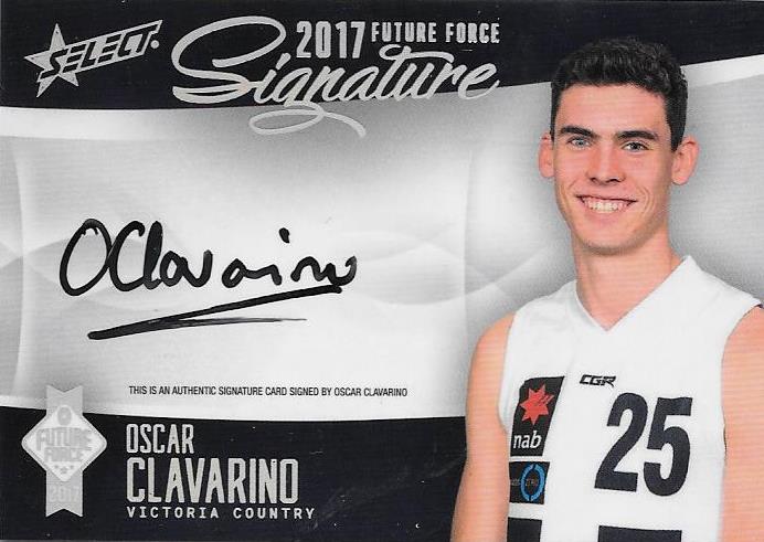 Oscar Clavarino, Platinum Signature, 2017 Select AFL Future Force