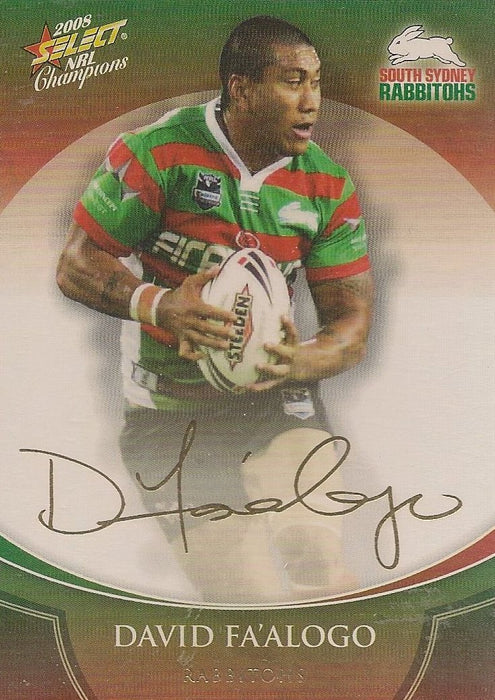 David Fa'alogo, Gold Signature, 2008 Select NRL Champions