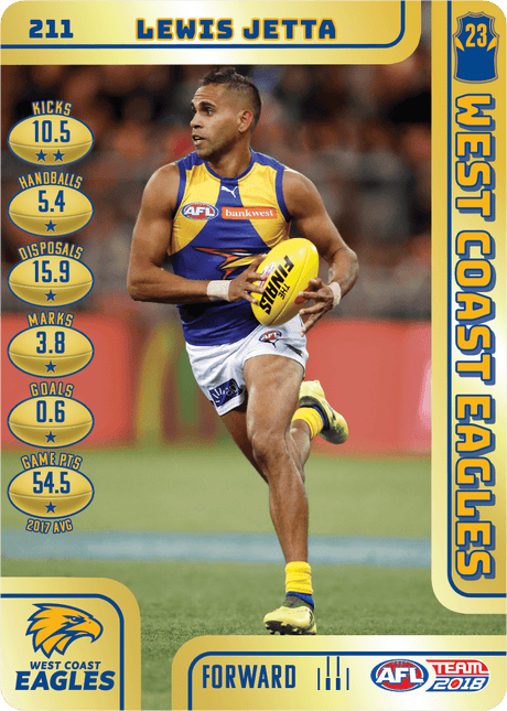 Lewis Jetta, Gold, 2018 Teamcoach AFL