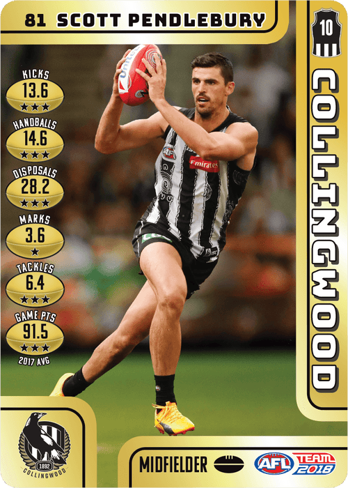 Scott Pendlebury, Gold, 2018 Teamcoach AFL