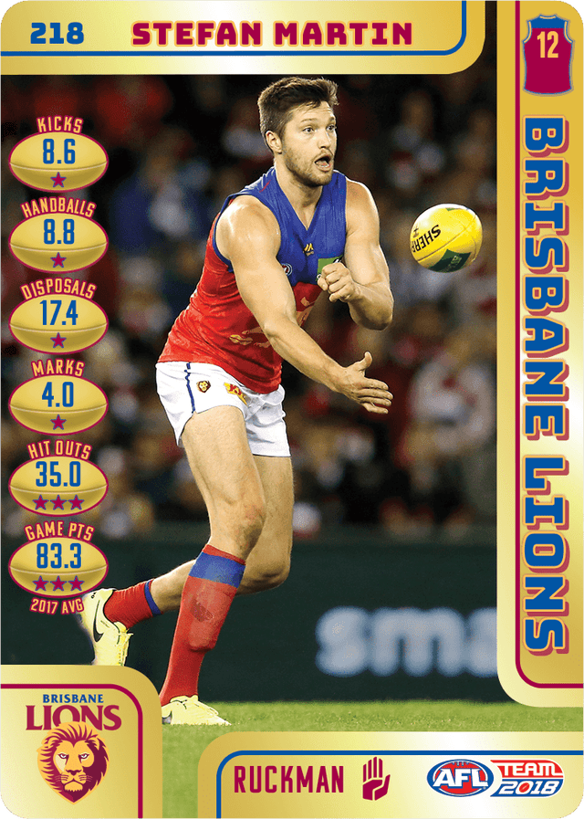 Stefan Martin, Gold, 2018 Teamcoach AFL