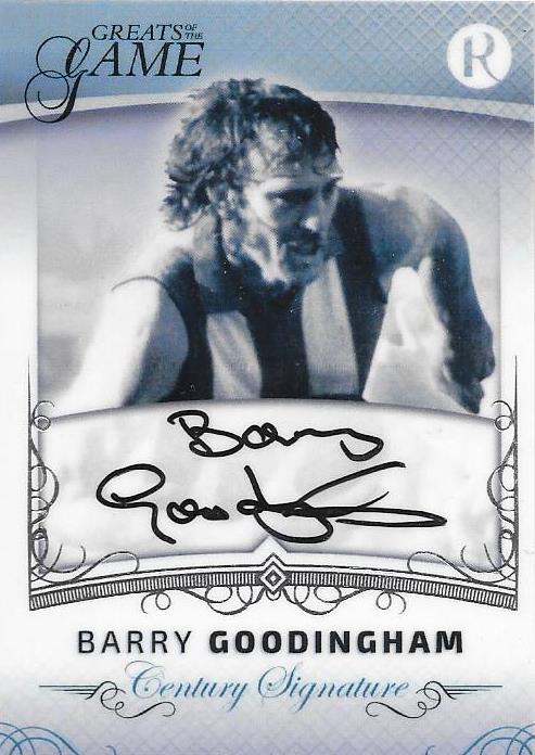Barry Goodingham, Century Signature, 2017 Regal Football Greats of the Game