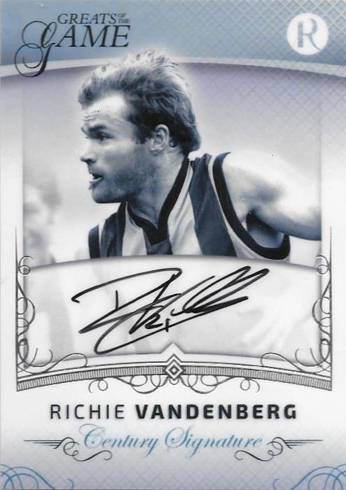 Richie Vandenberg, Century Signature, 2017 Regal Football Greats of the Game
