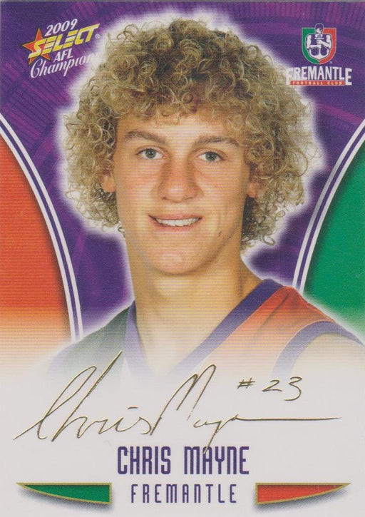 Chris Mayne, Gold Foil Signature, 2009 Select AFL Champions