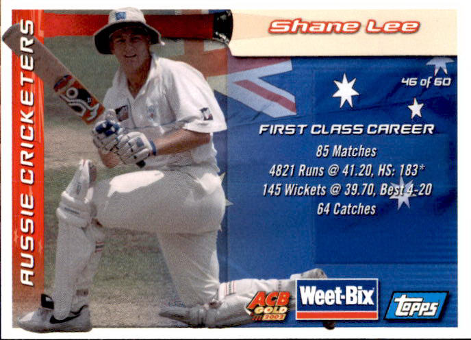 Keith Miller & Shane Lee, Weetbix, 2002 Topps ACB Gold Cricket