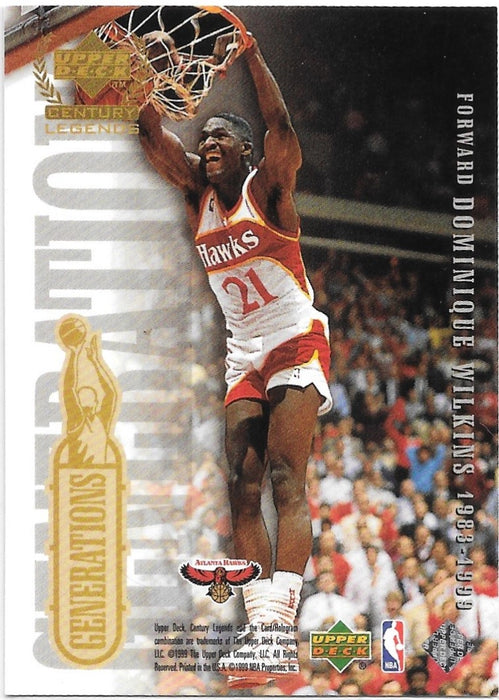 Kevin Garnett, Dominique Wilkins, Generations, 1998-99 UD Century Legends Basketball NBA