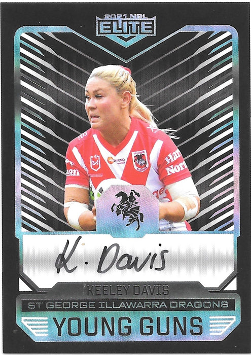 Keeley Davis, Young Guns Signature, 2021 TLA Elite NRL Rugby League