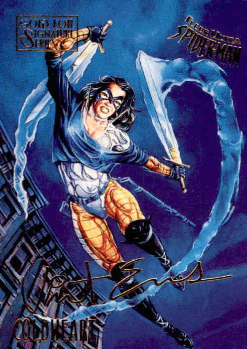 Coldheart, #17, Gold Foil Signature Parallel, 1995 Fleer Ultra Spider-Man