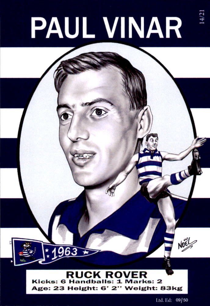 Geelong Cats 1963 Premiers Card Set by Noel
