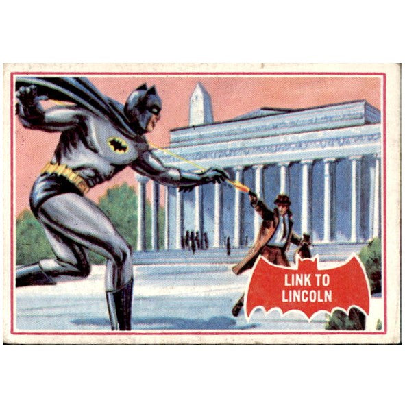 Link to Lincoln, Red Bat, Batman Puzzle Cards, 1966 National Periodical Publications