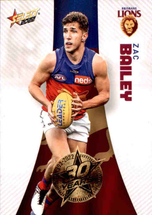 Zac Bailey, 30 Years Gold Seal, 2022 Select AFL Footy Stars