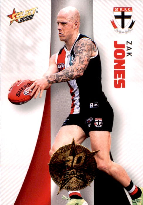 Zak Jones. 30 Years Gold Seal, 2022 Select AFL Footy Stars