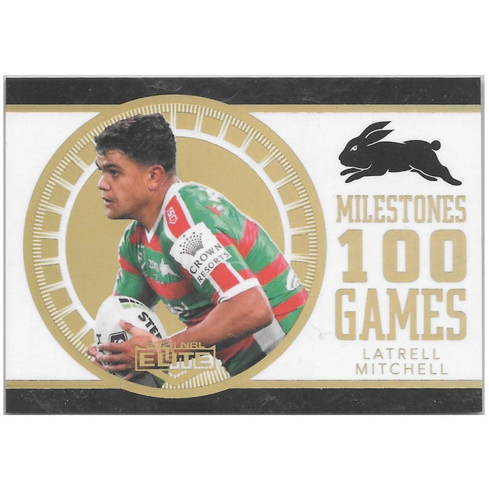 Latrell Mitchell, 100 Games Milestone Case Card, 2021 TLA Elite NRL