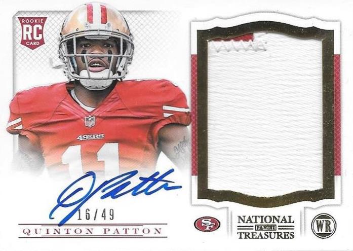 Quinton Pattton, RC, 2 clr Patch Signature Gold , 2013 Panini National Treasures NFL