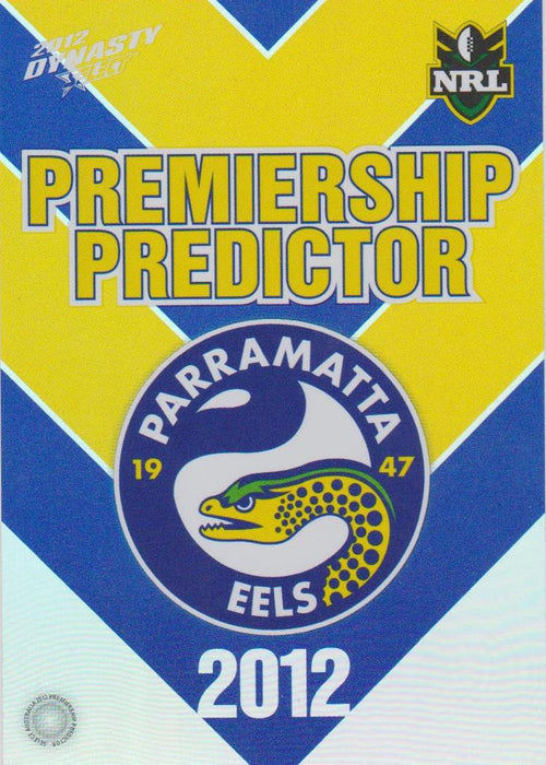 Parramatta Eels, Premiership Predictor, 2012 Select NRL Dynasty